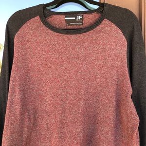 JF J. Ferrar Slim Maroon/Black Sweater L
